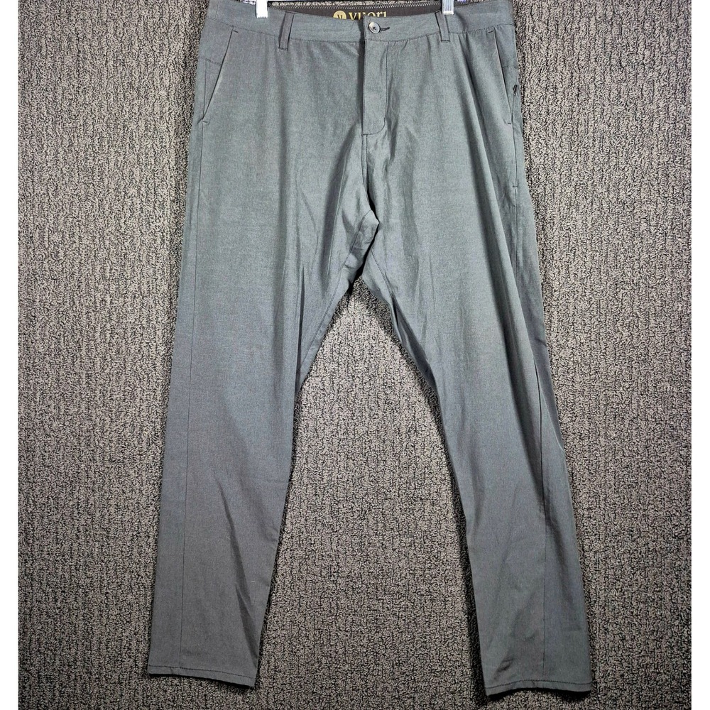 Vuori Meta Pant Mens 36 Charcoal Grey Performance Stretch Trousers V431